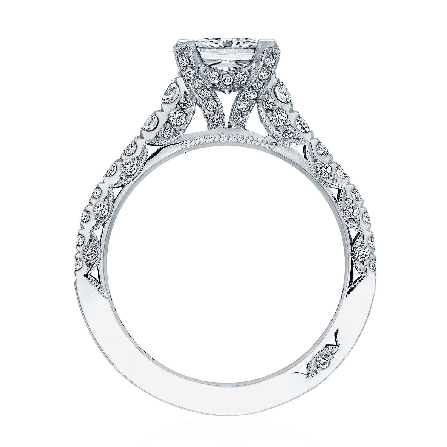 Petite Crescent | Princess Solitaire Engagement Ring HT2579PR65