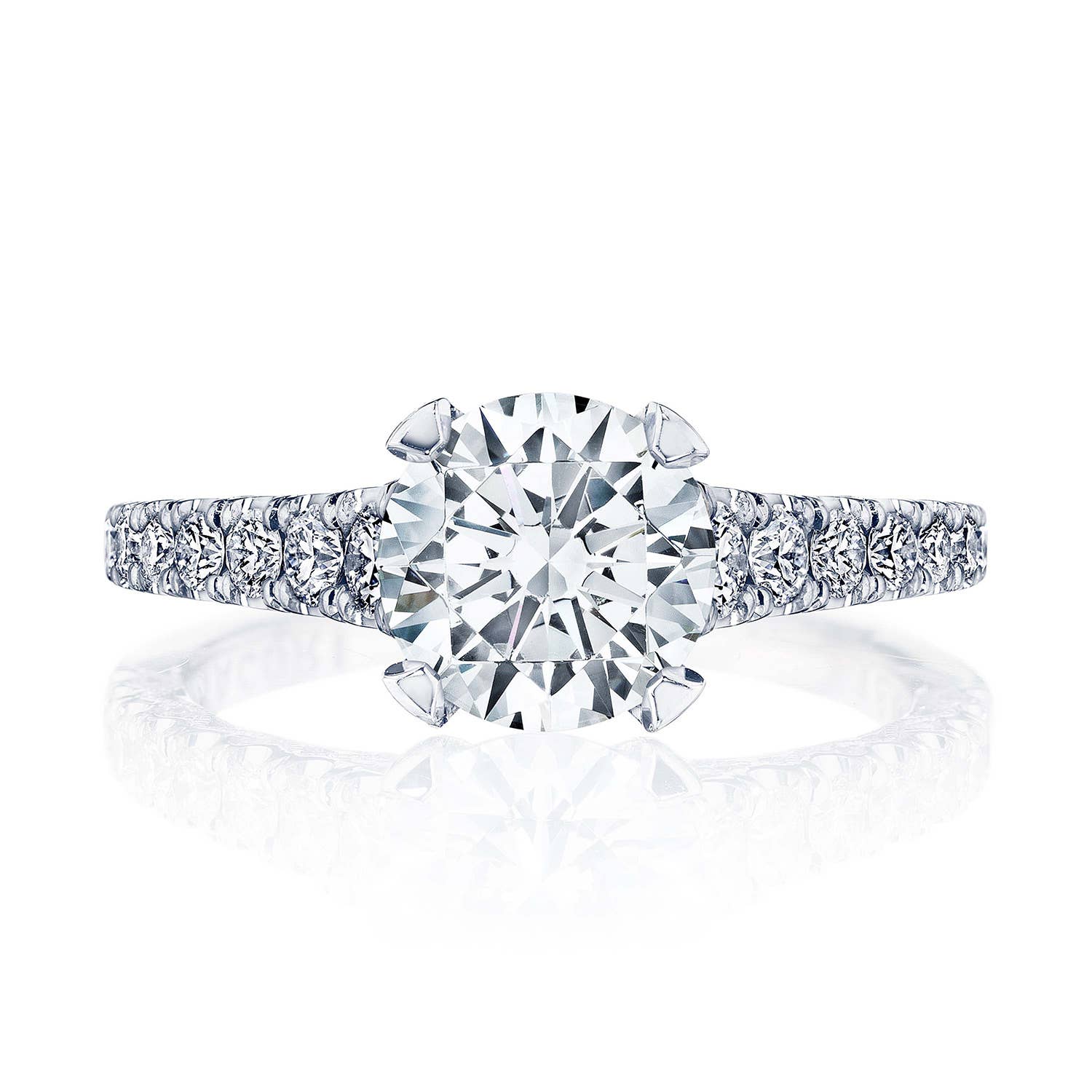 Petite Crescent | Round Solitaire Engagement Ring HT2579RD75