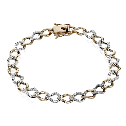 Chain Link Bracelet in 18k Gold with Diamonds LB2410