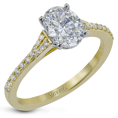 Oval-Cut Engagement Ring In 18k Gold With Diamonds LR2507-OV