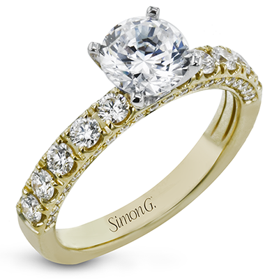 ROUND-CUT HIDDEN HALO ENGAGEMENT RING IN 18K GOLD WITH DIAMONDS