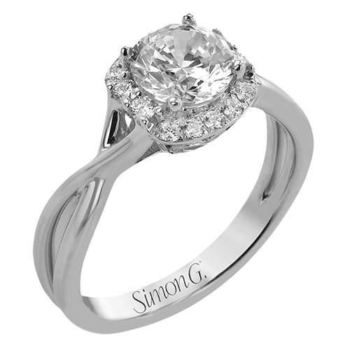 Round-Cut Halo Engagement Ring In 18k Gold With Diamonds LR2625-A