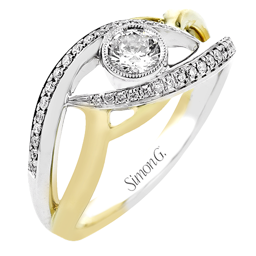 Round-Cut Split-Shank Engagement Ring In 18k Gold With Diamonds LR3070