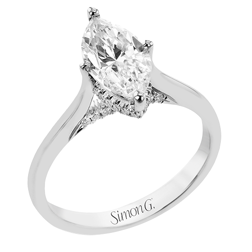 Marquise-Cut Hidden Halo Engagement Ring In 18k Gold With Diamonds LR4778-MQ