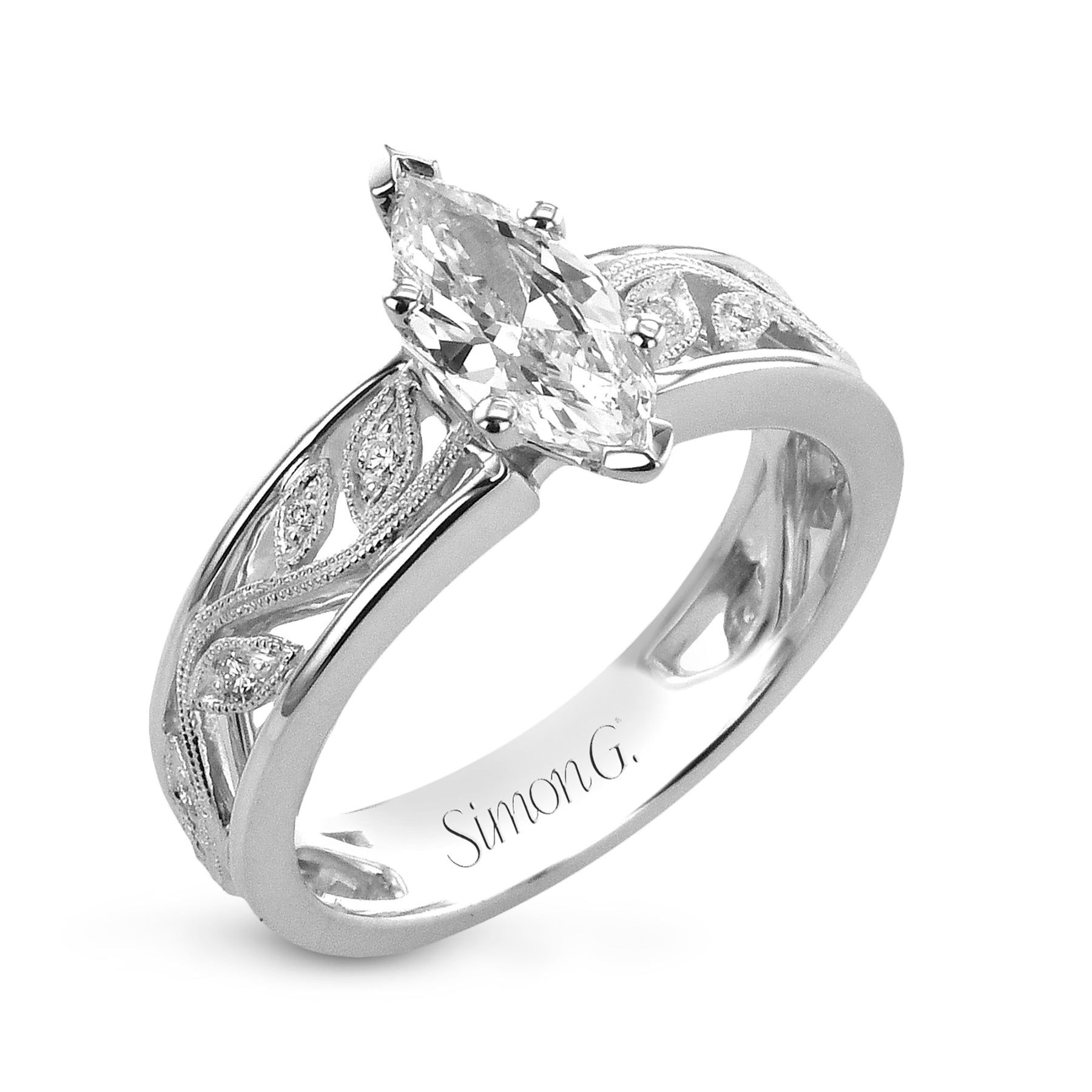 Marquise-Cut Engagement Ring In 18k Gold With Diamonds MR2100-MQ