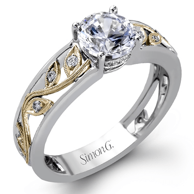 Round-Cut Engagement Ring In 18k Gold With Diamonds MR2100