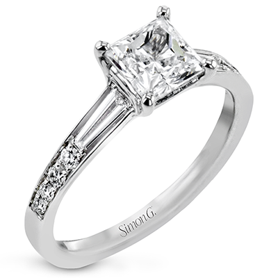 Princess-cut Engagement Ring & Matching Wedding Band in 18k Gold with Diamonds MR2220-PC