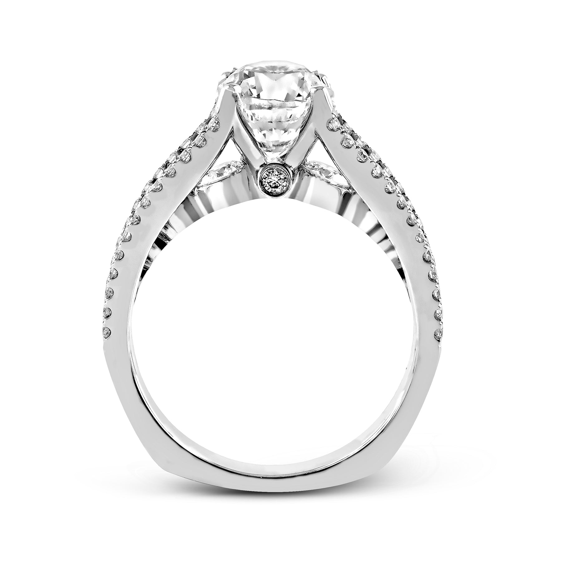 Oval-Cut Split-Shank Engagement Ring In 18k Gold With Diamonds MR2248-OV