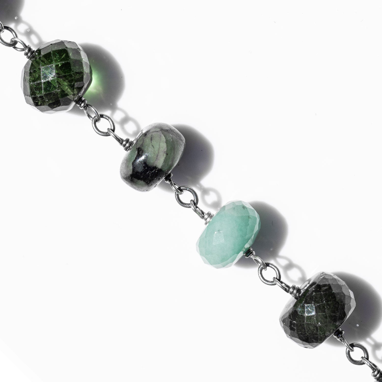 Emerald Gemstone Rope Necklace  N0001040 - TBird