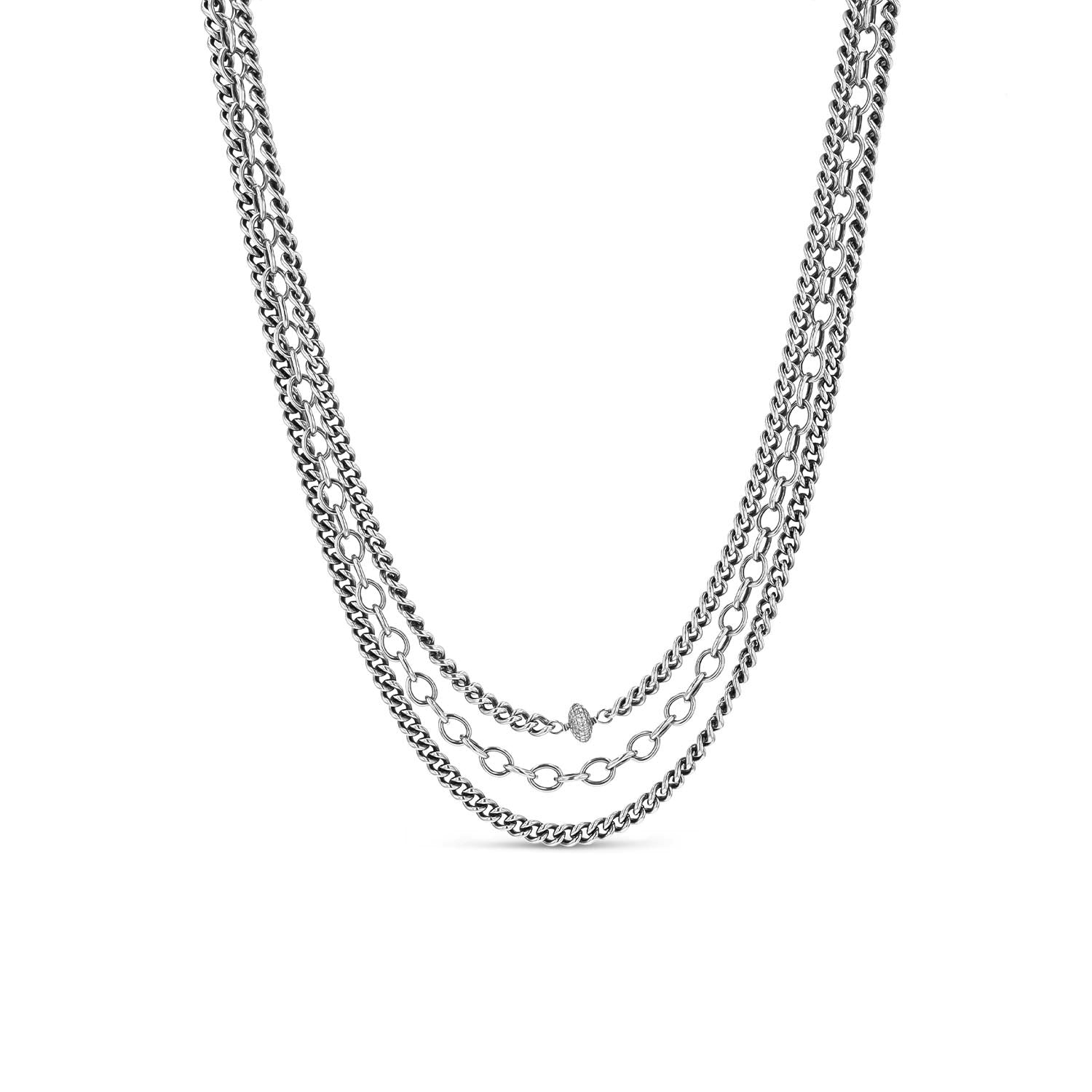 Strength, Beauty and Power Triple Layer Chain Necklace