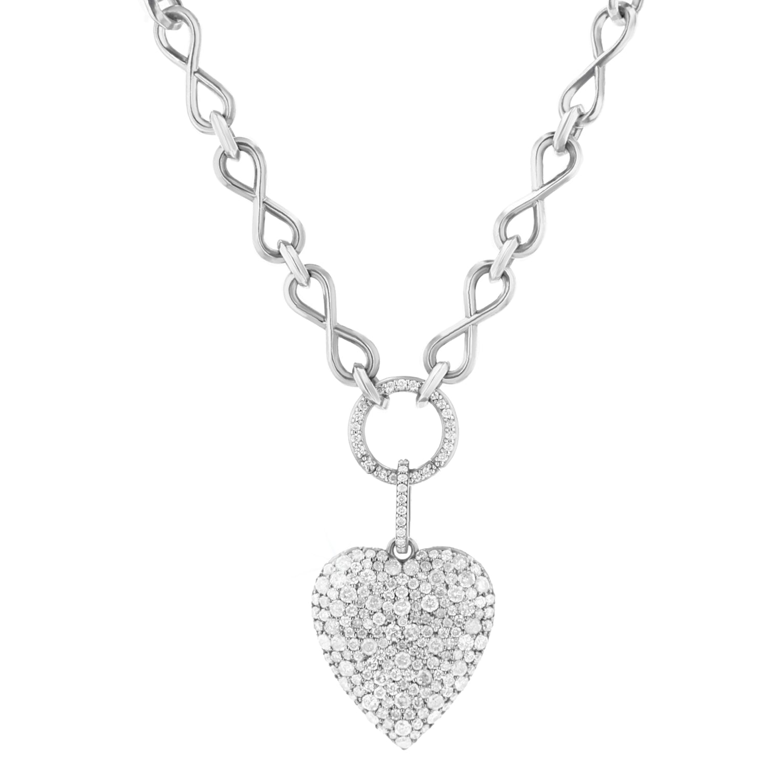 Forever in Love Diamond Cobblestone Heart on Infinity Chain  N0003518 - TBird