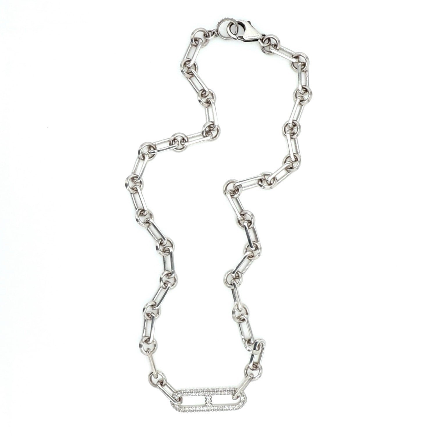Single Diamond H Paris Link Soho Necklace  N03117BG - TBird