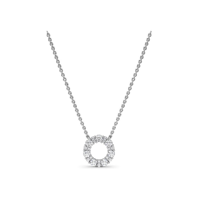 Shared Prong Diamond Circle Necklace N1868D - TBird