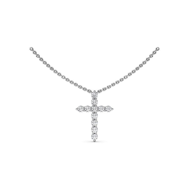 Diamond Prong Cross Necklace N5115 - TBird