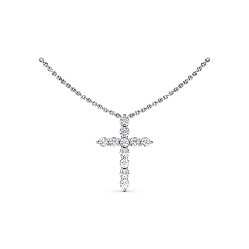 Diamond Prong Cross Necklace N5116 - TBird