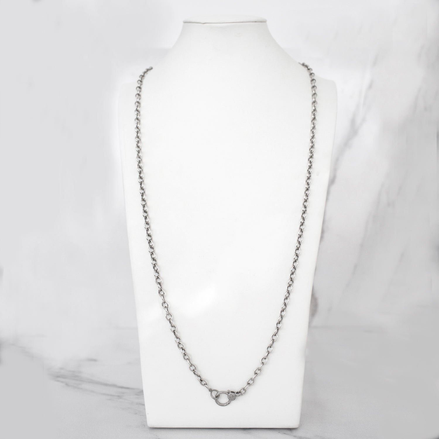 Long Link Chain Necklace with Diamond Claw Clasp NB000003 - TBird