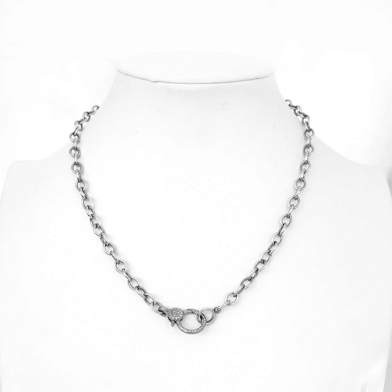 Short Link Chain Necklace with Diamond Claw Clasp -18” NB000059 - TBird