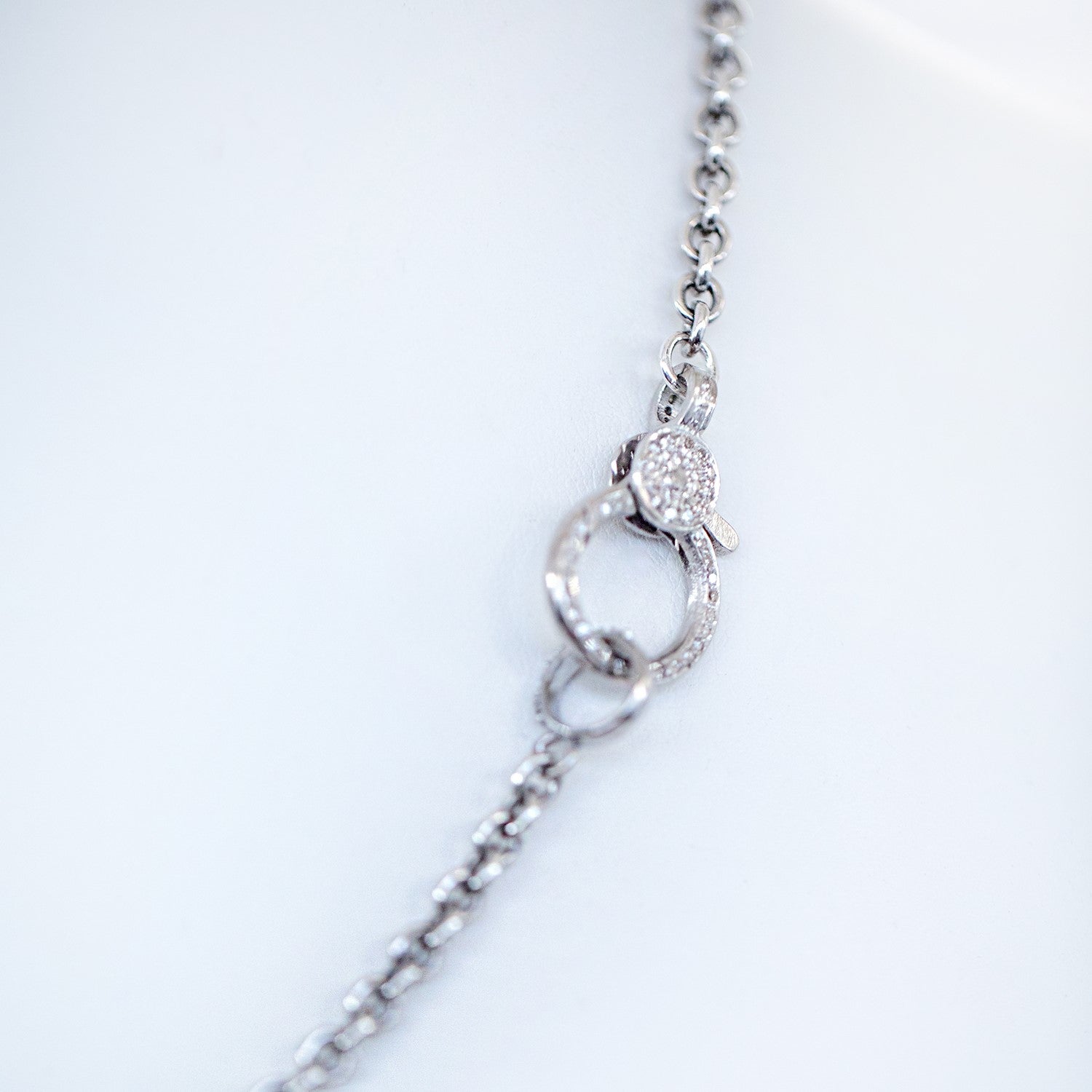 Long Cable Chain Necklace with Diamond Claw Clasp NB000216 - TBird