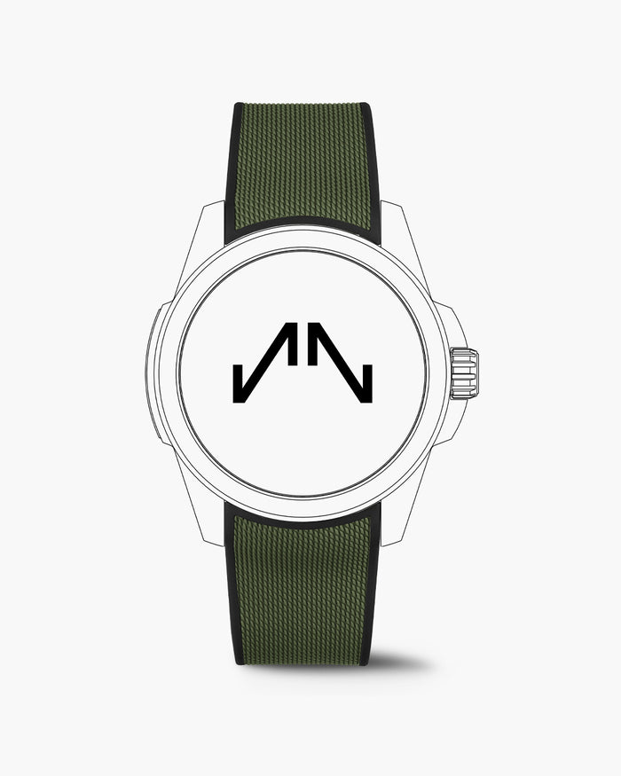 KHAKI MESH RUBBER 22MM