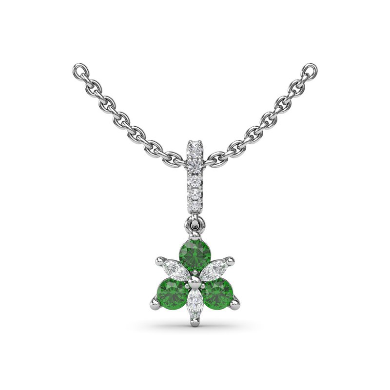 Trio Stud with Marquise and Emerald Diamond Pendant P1894E - TBird