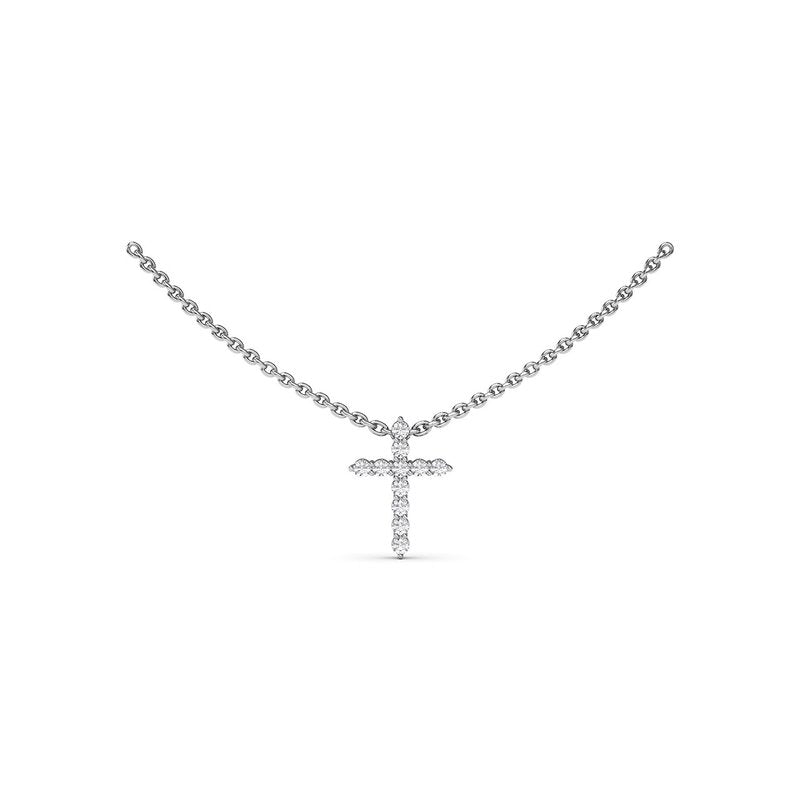 Diamond Prong Cross Necklace P5117 - TBird