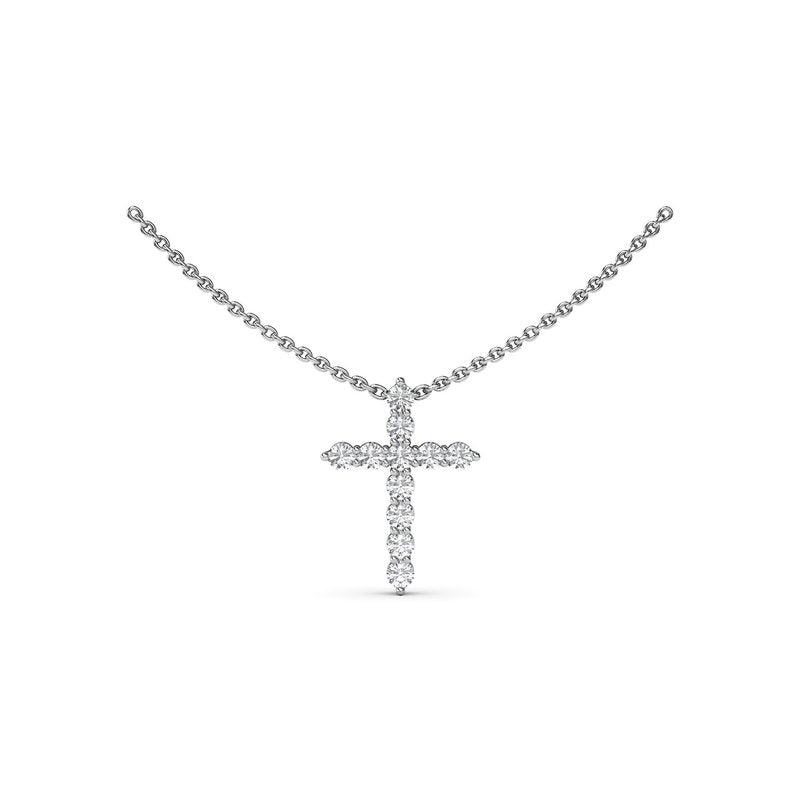 Diamond Prong Cross Necklace P5118 - TBird