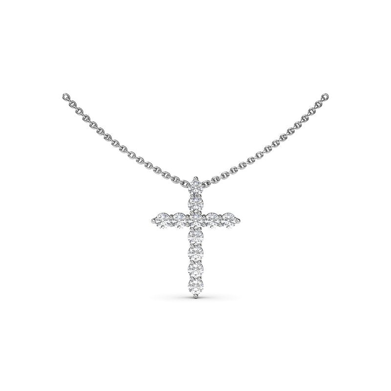 Diamond Prong Cross Necklace P5119 - TBird