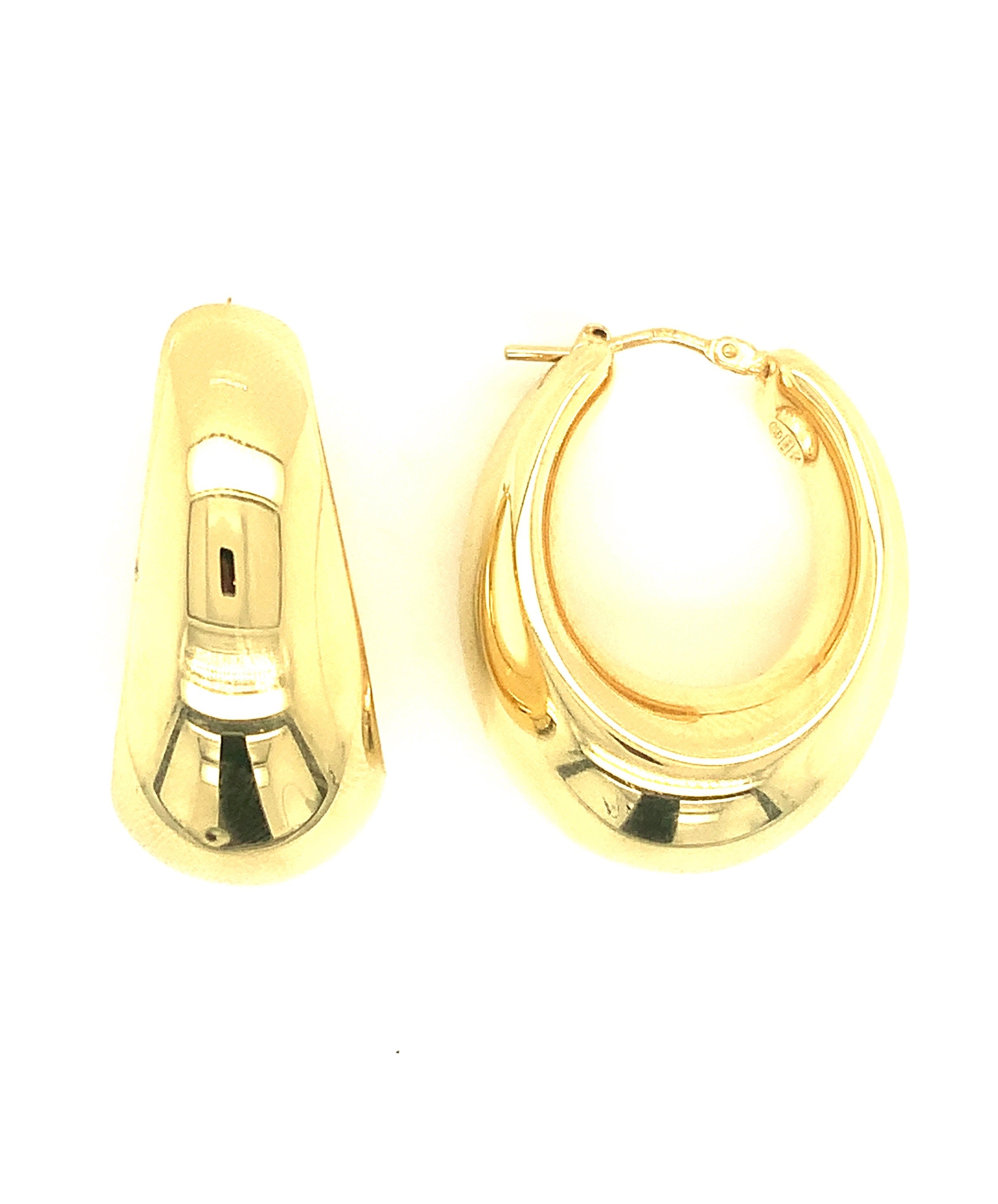 Pear Shaped Hoop Earrings 163-JSA