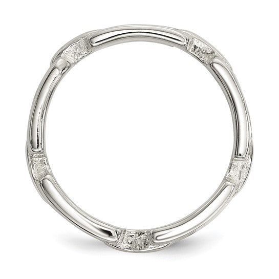 Sterling Silver Polished Fancy Link Ring