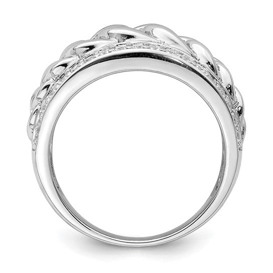 Sterling Silver Rhodium Plated CZ Ring