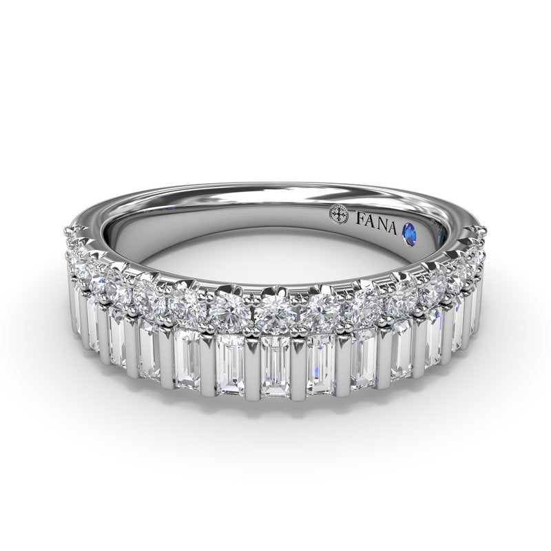 Baguette and Round Diamond Band R5097 - TBird