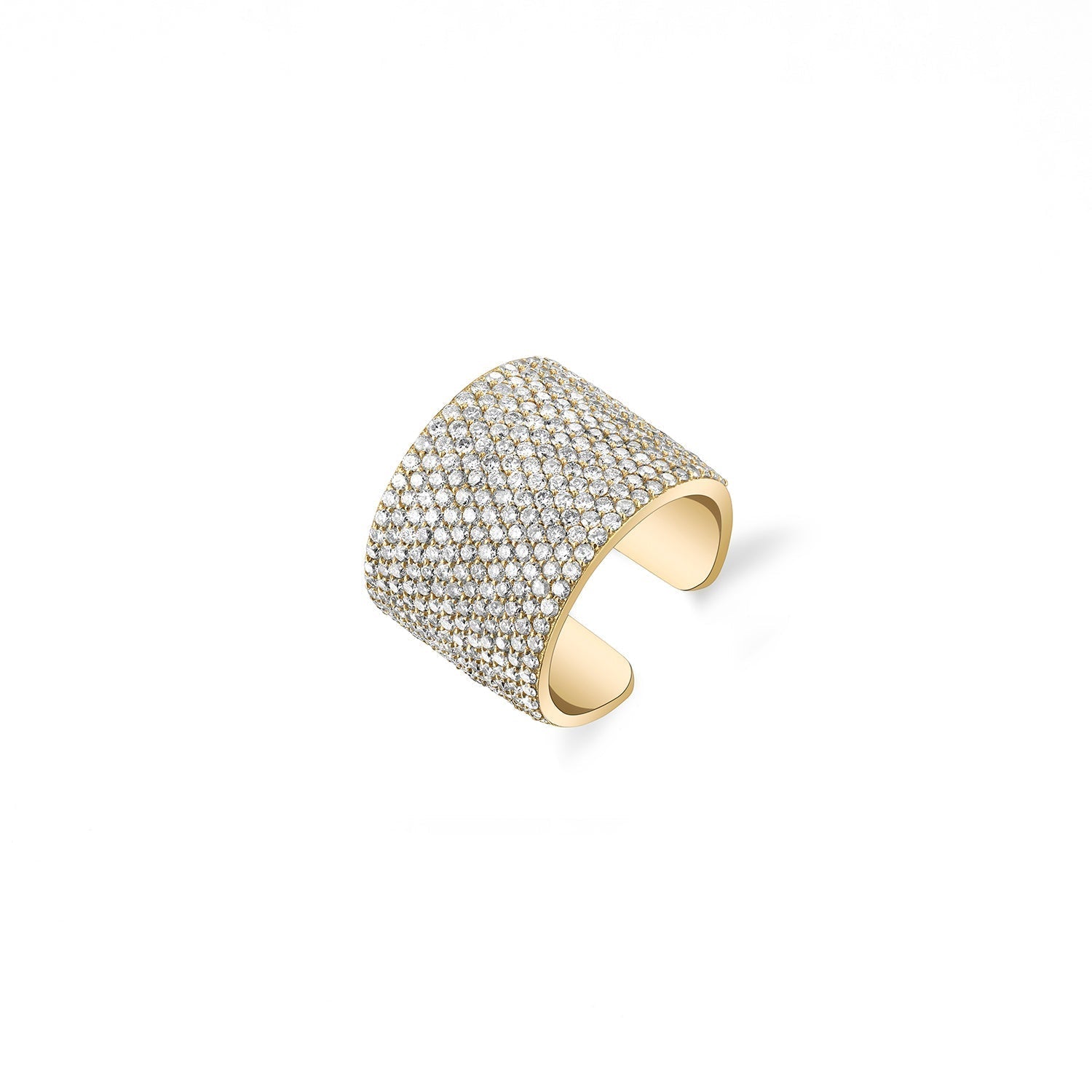 14K Gold Diamond Wide Cuff Ring  RG007 - TBird