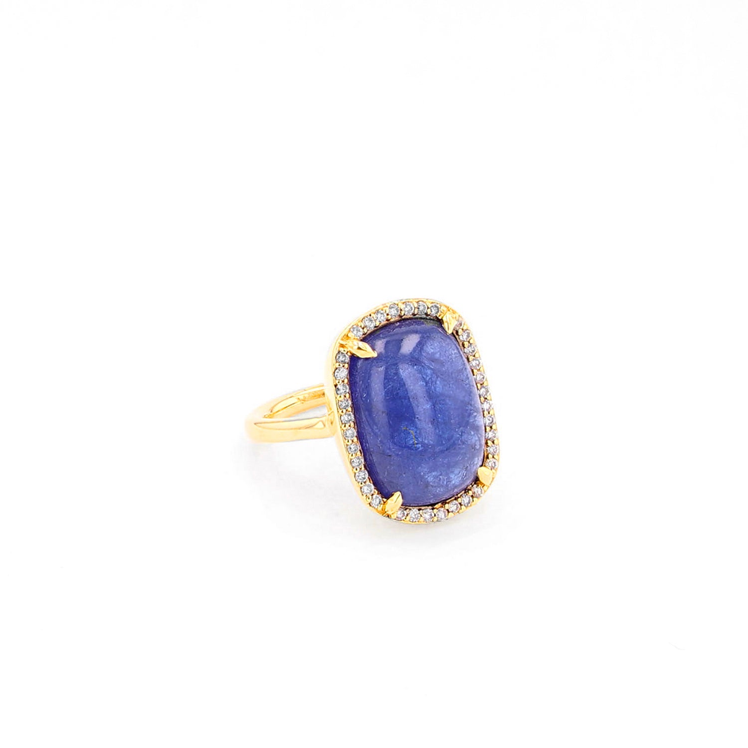 14k Gold and Tanzanite Cabochon Ring RG046-7 - TBird