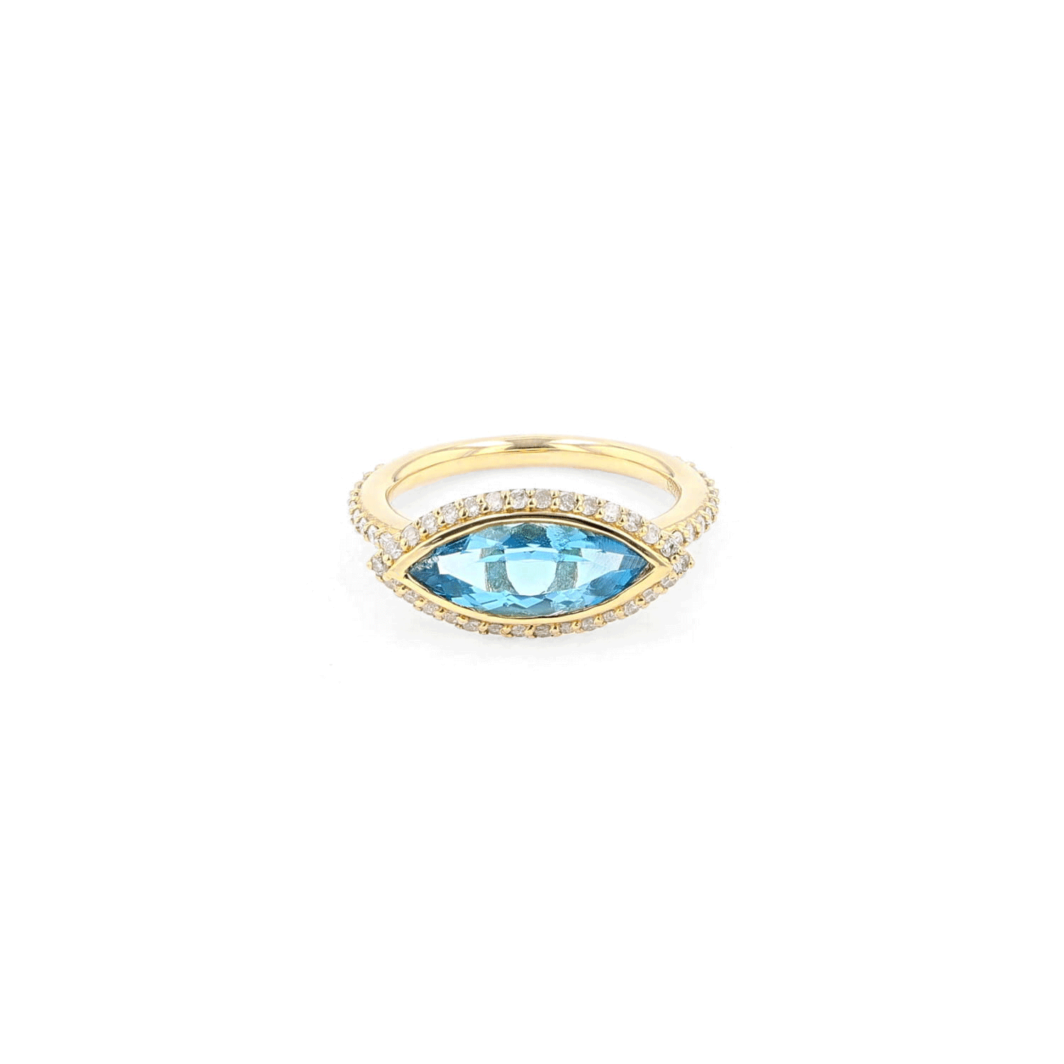 Swiss Blue Topaz Marquis Eye Ring RG115-8 - TBird