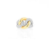 14k Yellow Gold and Silver Diamond Love Knot Ring RM001 - TBird