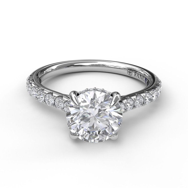 Classic Round Cut Solitaire With Hidden Halo S3024 - TBird