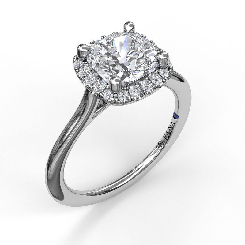 Classic Cushion Halo Engagement Ring S3044 - TBird