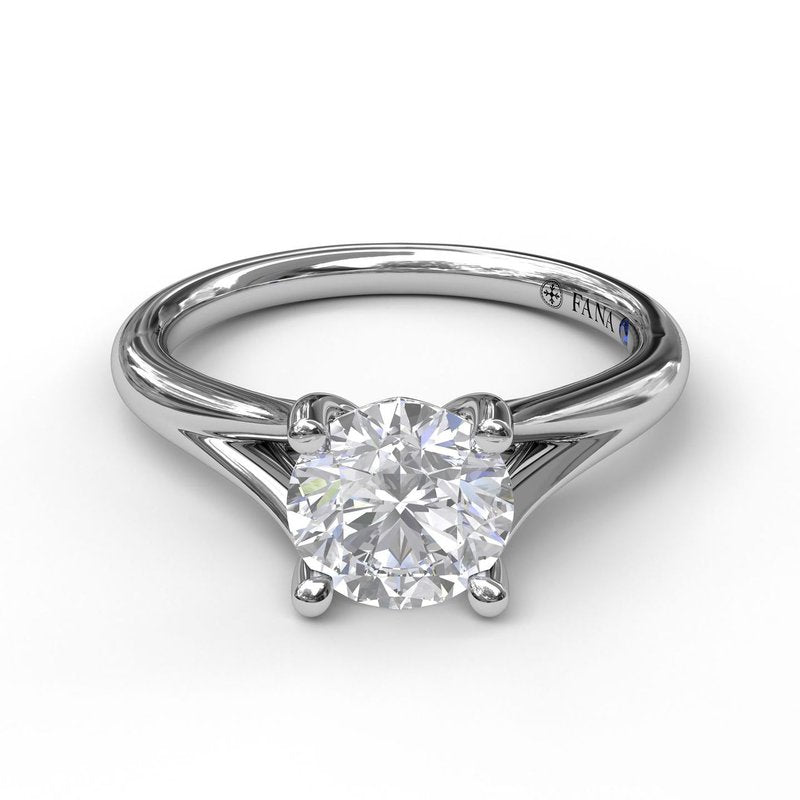 Round Cut Solitaire With Delicate Split Band S3045 - TBird