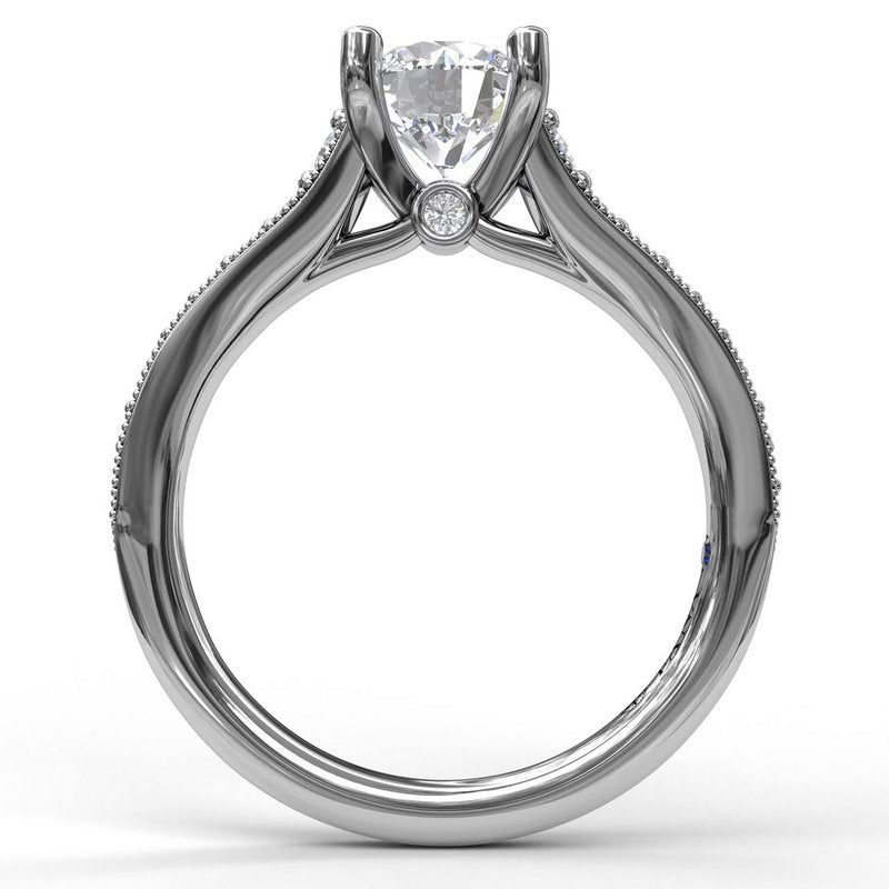 Classic Diamond Engagement Ring with Detailed Milgrain Band S3091 - TBird
