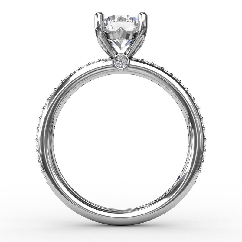 Classic Solitaire Engagement Ring With Diamond Band S3206 - TBird