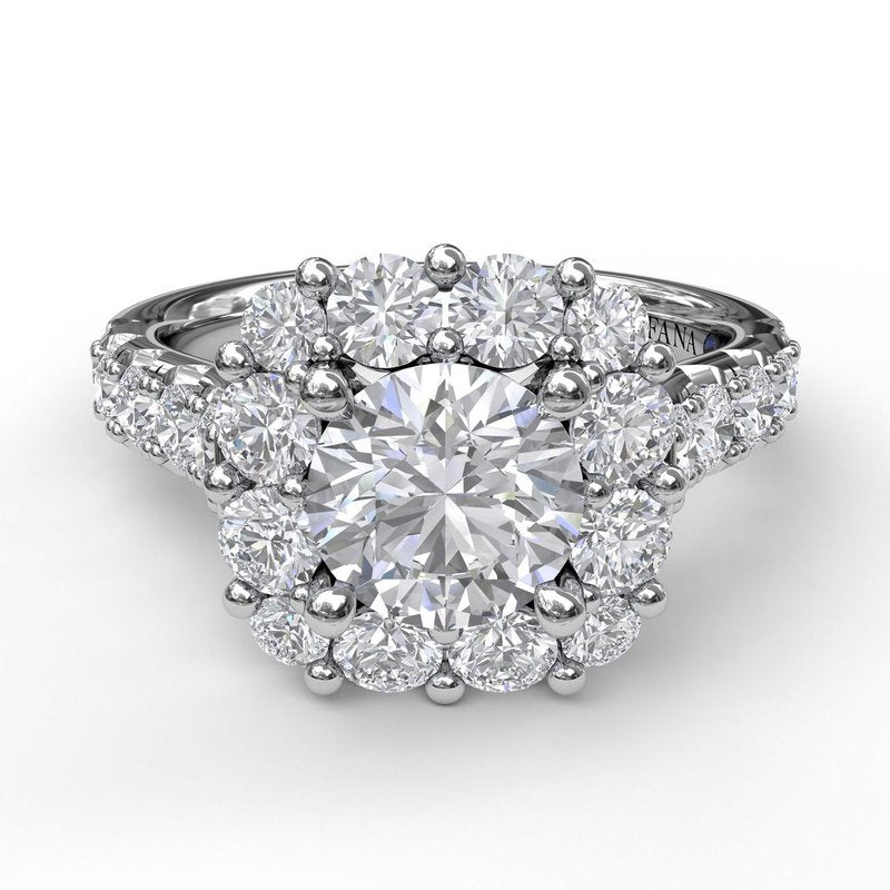 Large Diamond Cushion Halo Engagement Ring S3459 - TBird