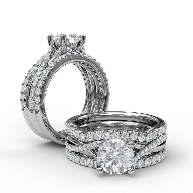Alternating Diamond Twist Engagement Ring S3477 - TBird