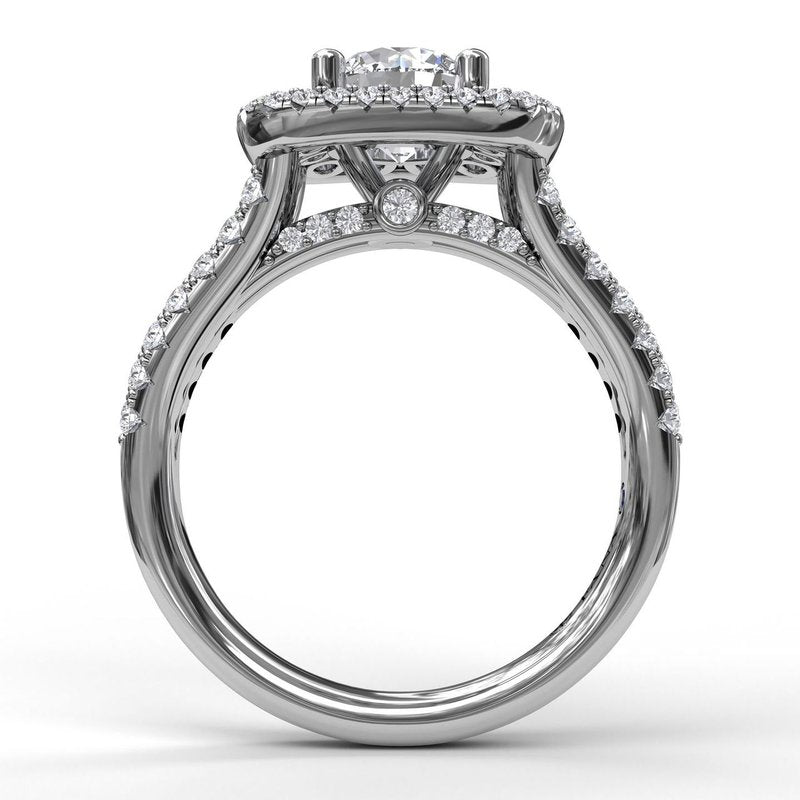 Exquisite Unique Double Halo Engagement Ring S3507 - TBird