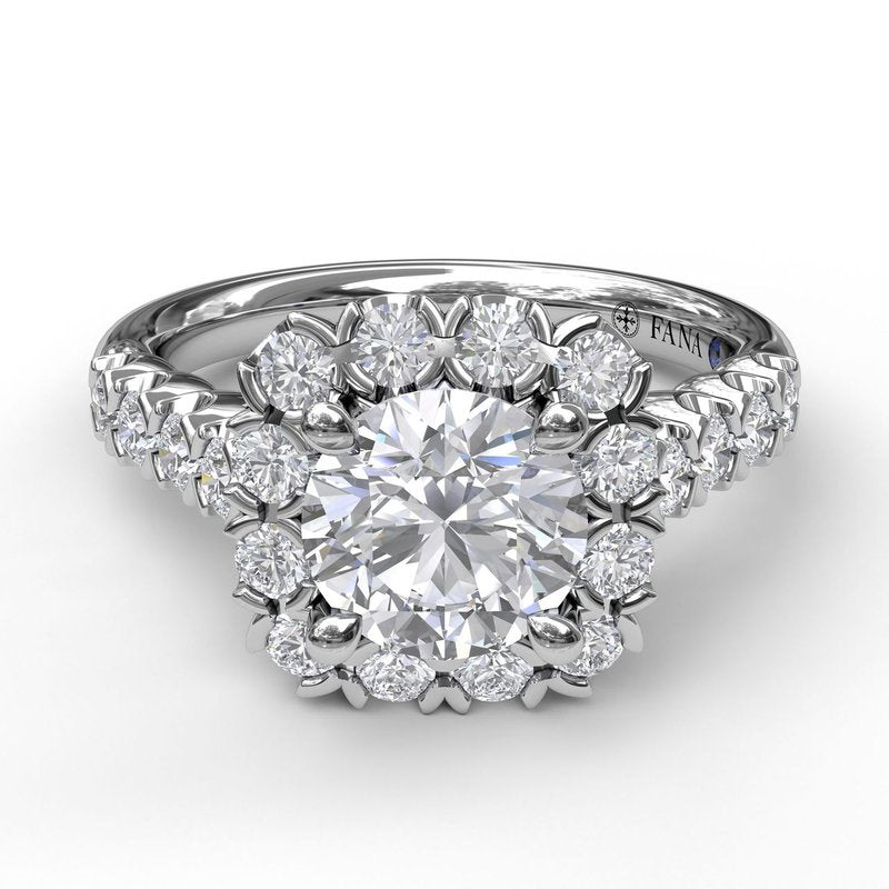 Large Cushion Halo Engagement Ring S3589 - TBird