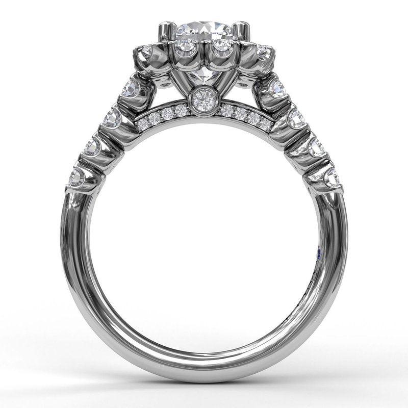 Large Cushion Halo Engagement Ring S3589 - TBird