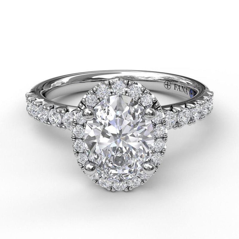 Classic Diamond Halo Engagement Ring with a Gorgeous Side Profile S3838 - TBird