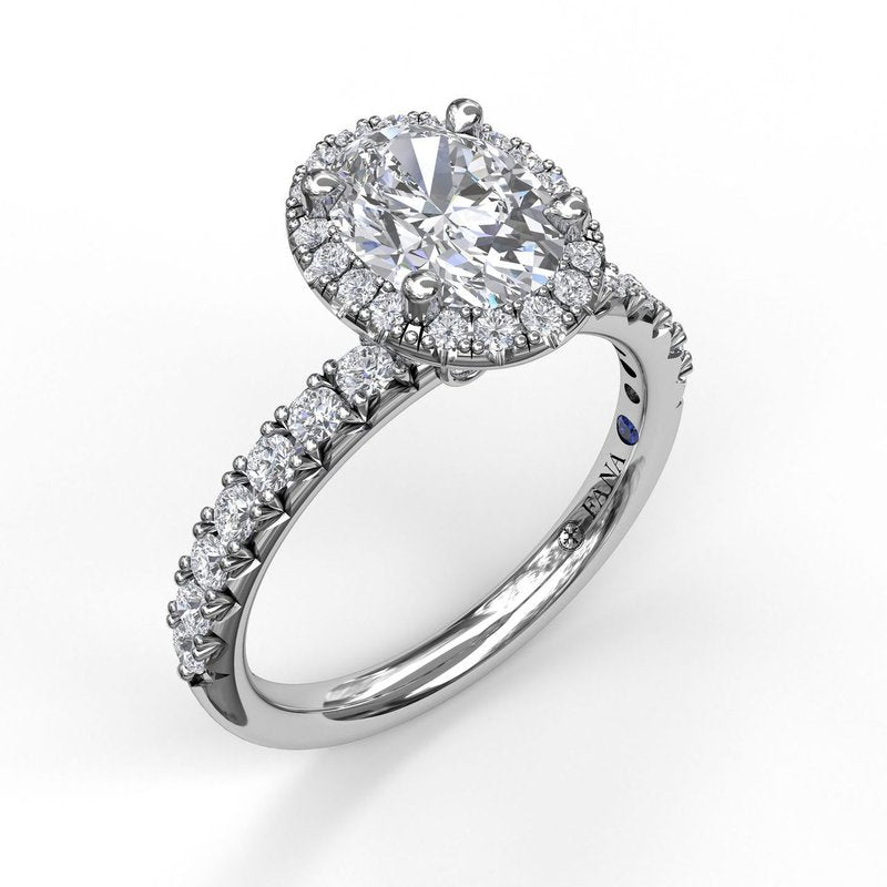 Classic Diamond Halo Engagement Ring with a Gorgeous Side Profile S3838 - TBird