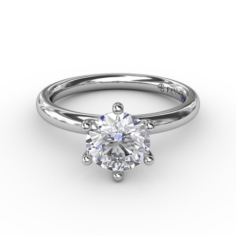 Classic Six-Prong Round Diamond Solitaire Engagement Ring S4025 - TBird