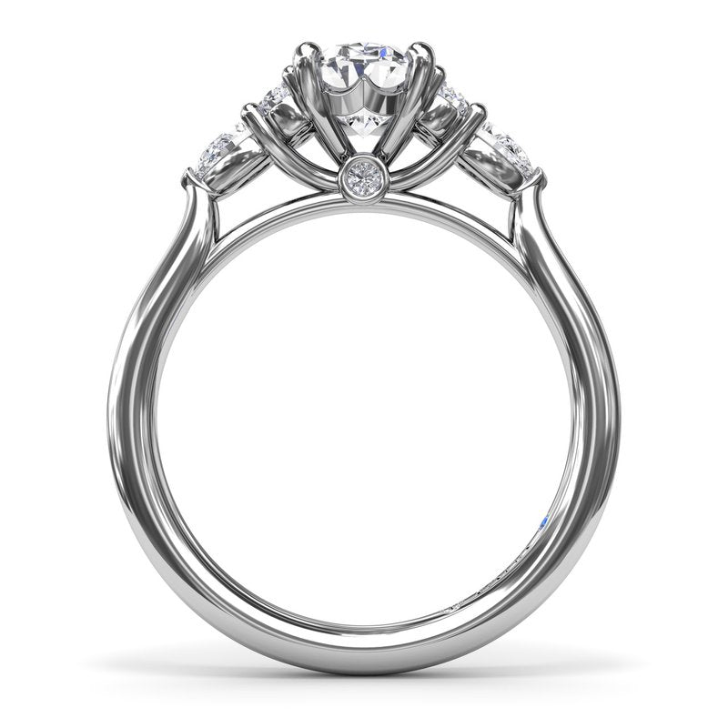 Pear Side Cluster Diamond Engagement Ring S4168 - TBird