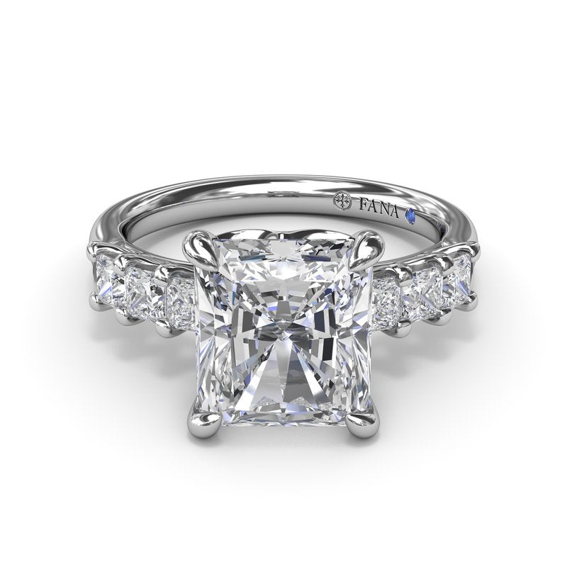 Princess Cut Side Stone Diamond Engagement Ring S4218 - TBird